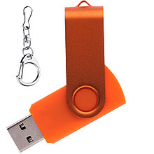 Флеш накопитель USB 2.0 Twister 64GB, пластик Софт Тач/металл, оранжевый/оранжевый