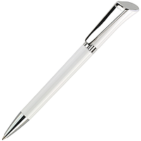 Ручка шариковая, пластиковая/металлическая, белая/серебристая, GALAXY