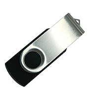 Флеш накопитель Twister 64GB, пластик Софт Тач/металл, черный/серебро
