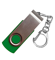 Флеш накопитель Twister 64GB, пластик Софт Тач/металл, зеленый/серебро
