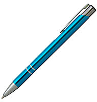 Ручка шариковая, COSMO, металлическая, голубой/серебристая