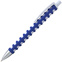 Ручка шариковая, пластиковая, софт тач, синяя/белая