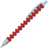 Ручка шариковая, пластиковая, софт тач, красная/белая