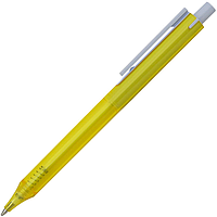 Ручка шариковая, пластиковая, прозрачная, желтая/белая