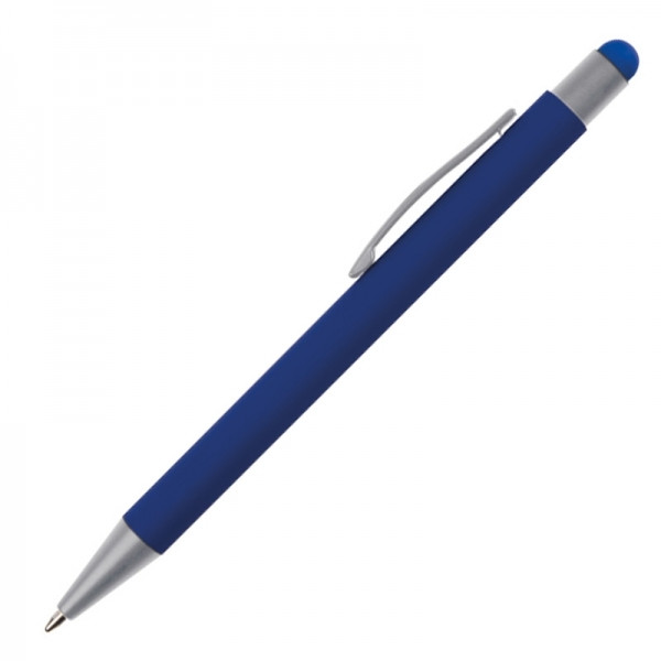 Ручка шариковая металлическая со стилусом SALT LAKE софт тач, металлическая, синяя 286 С - фото 1 - id-p224806413
