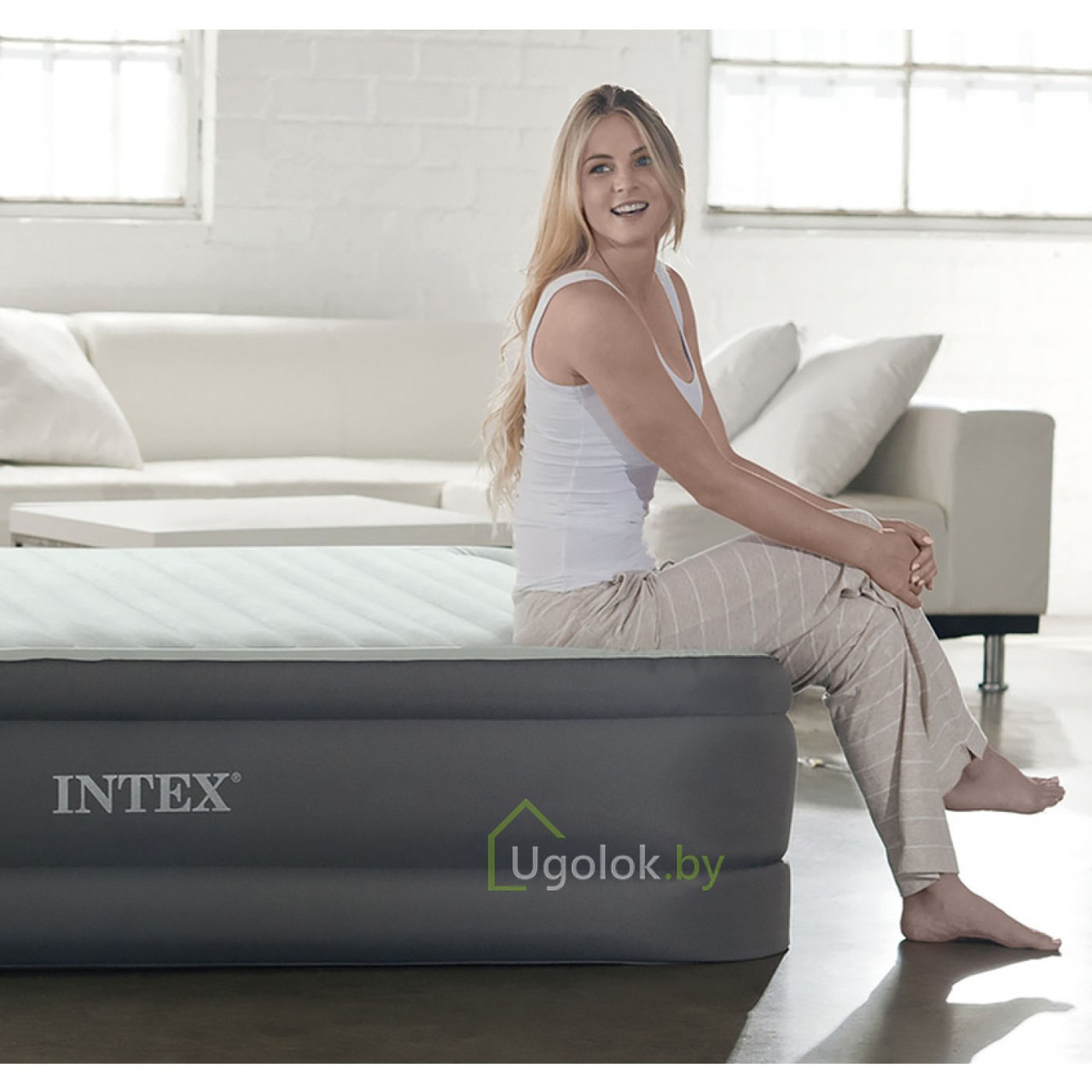 Кровать надувная со встроенным электронасосом Intex PremAire I, 64906 (203*152*46 см) - фото 4 - id-p224804575