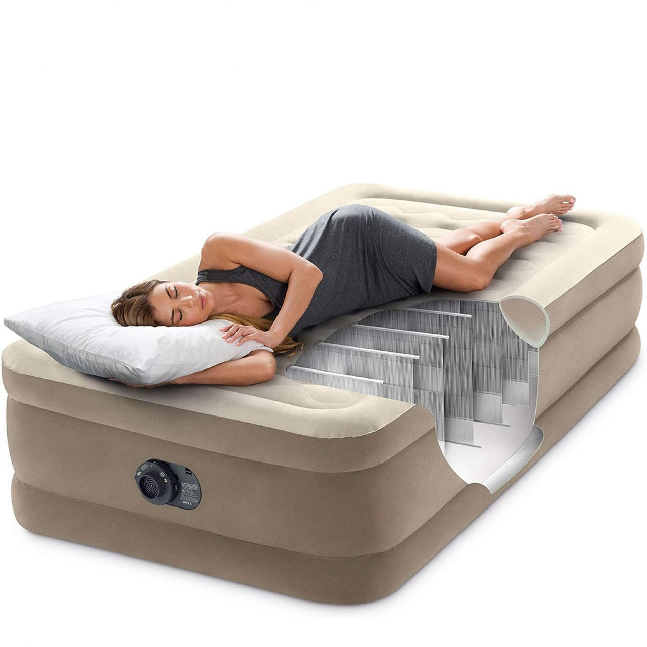 Кровать надувная со встроенным электронасосом Intex Ultra Plush Dura-Beam Deluxe, 64426 (191*99*46 см) - фото 4 - id-p224804584