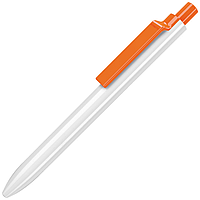 Ручка шариковая, пластиковая, белая/оранжевая Eris