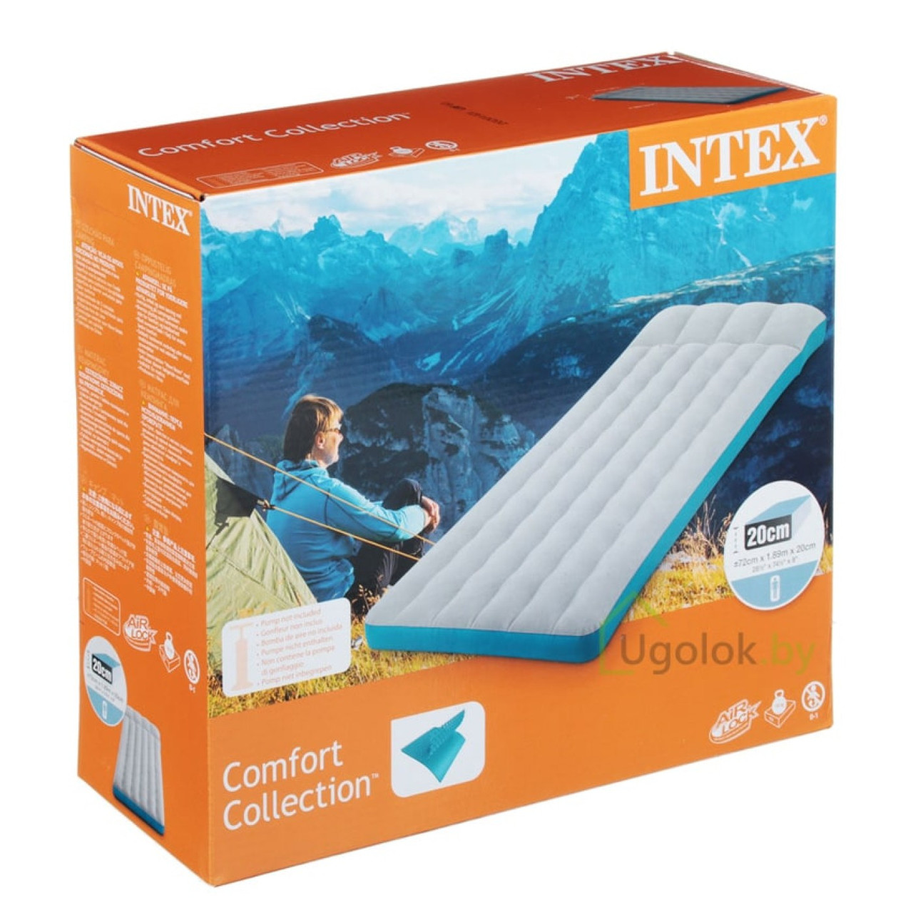 Матрас надувной туристический Intex Camping Mat, 67998 (189*72*20 см) - фото 3 - id-p224804599