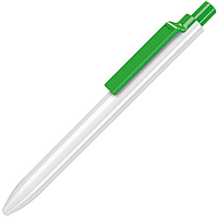 Ручка шариковая, пластиковая, белая/зеленая Eris