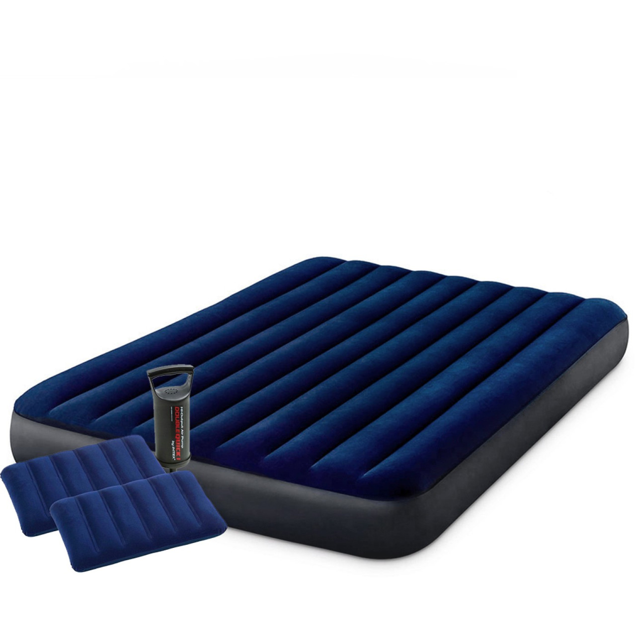Матрас надувной с насосом и 2 подушками Intex Dura-Beam Standartd Fiber-Tech, 64765 (203*152*25 см) - фото 1 - id-p224804604
