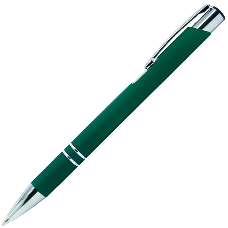 Ручка шариковая, Legend Soft Touch Mirror Silver, зеленая - фото 1 - id-p224806534