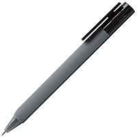 Ручка шариковая, треугольная, пластиковая, софт тач, серая/черная, PhonePen