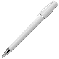 Ручка шариковая, пластиковая, белая/серебристая, Liva