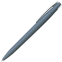 Ручка шариковая, пластиковая, софт тач, серая/белая, Zorro