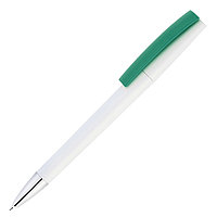 Ручка шариковая, пластиковая, белая/зеленая Zorro