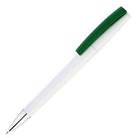 Ручка шариковая, пластиковая, белая/зеленая 346 Zorro