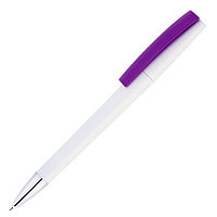 Ручка шариковая, пластиковая, белая/фиолетовая Zorro