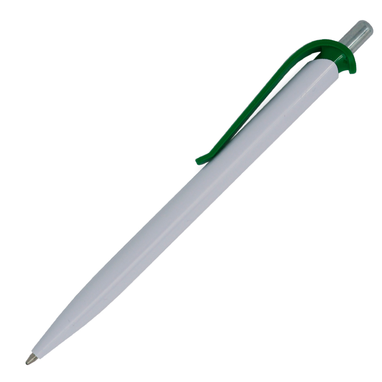 Ручка шариковая, пластиковая, белая/зеленая, Efes - фото 1 - id-p224805666
