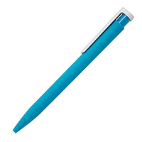 Ручка шариковая CONSUL SOFT, пластиковая, софт тач, голубой/белая