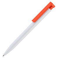 Ручка шариковая CONSUL, пластиковая, белая/оранжевая