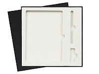 Коробка подарочная Solution Superior под ежедневник, ручку и флешку, черная, 25,7x25,7 см, бежевый ложемент