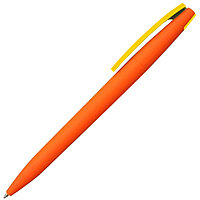 Ручка шариковая, пластиковая софт-тач, Zorro Color Mix оранжевая/желтая