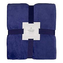 Плед мягкий флисовый Super Soft  Comfort, 125*170 см, темно-синий