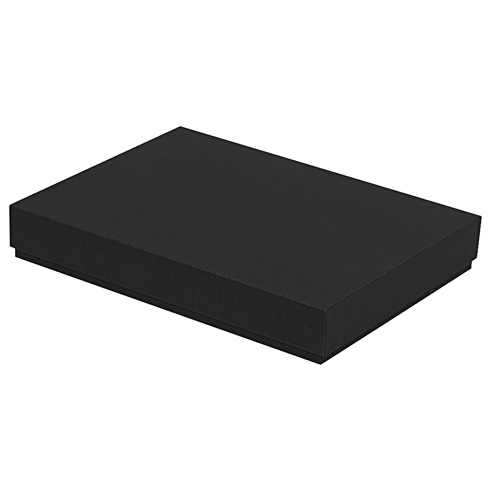 Коробка подарочная, размер 24*17,5*3 см, Solution Superior, черная, бежевый ложемент под индивидуальную