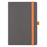 Ежедневник Alfa Note Pasu А5, серый/оранжевый, недатированный, в твердой обложке