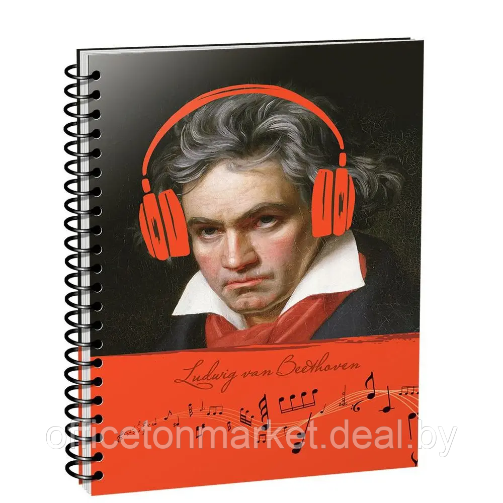 Скетчбук "Рисуй и слушай! Бетховен", А5, 100 листов - фото 1 - id-p218373405