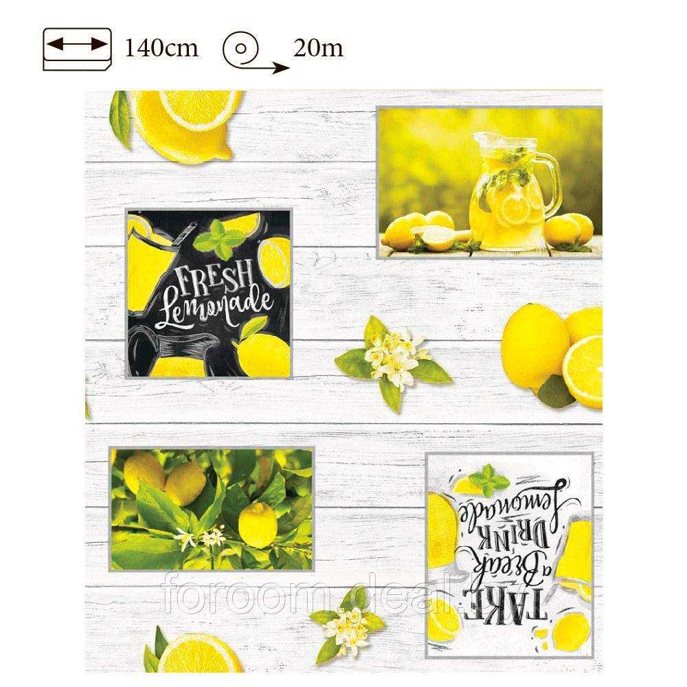 Клеенка столовая "Lemonade" на нетканой основе, ширина 140см (1м.п.) Sanem Plastik Moderno 6142.00 - фото 1 - id-p224810393