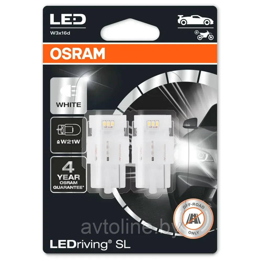 Лампа светодиодная W21W OSRAM LEDriving SL 12V 6000K (комплект 2шт) 7505DWP-02B - фото 1 - id-p224781603