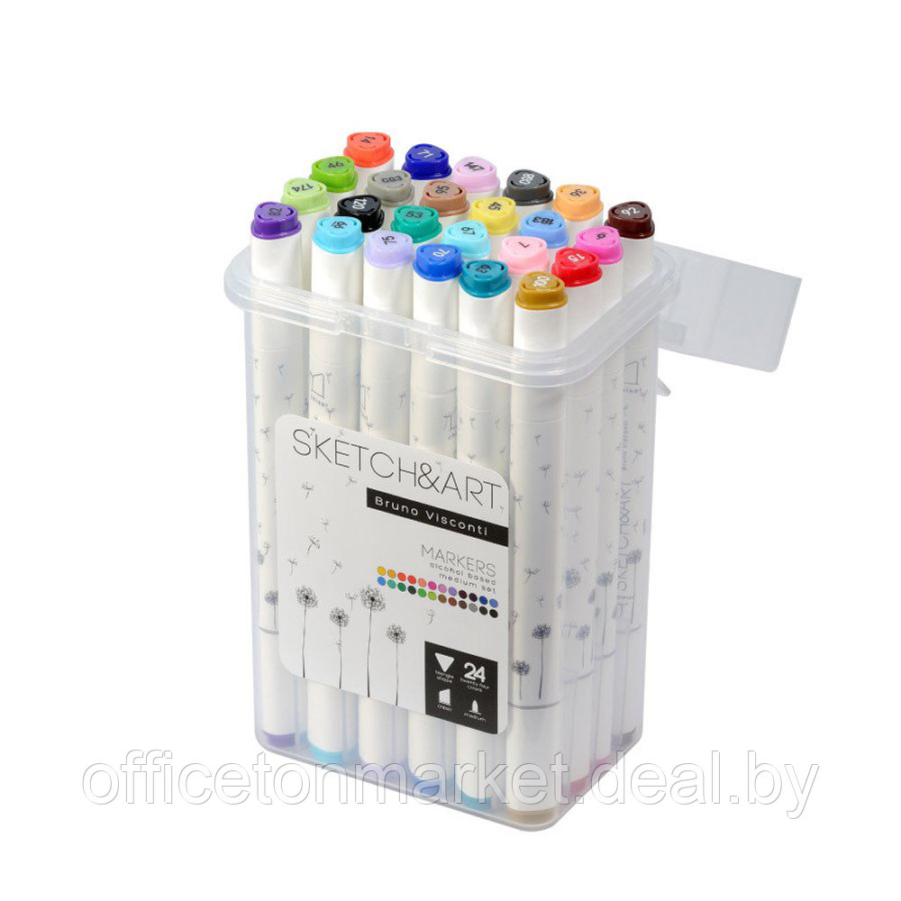 Набор двусторонних маркеров для скетчинга "Sketch&Art", 24 цвета - фото 2 - id-p224534091