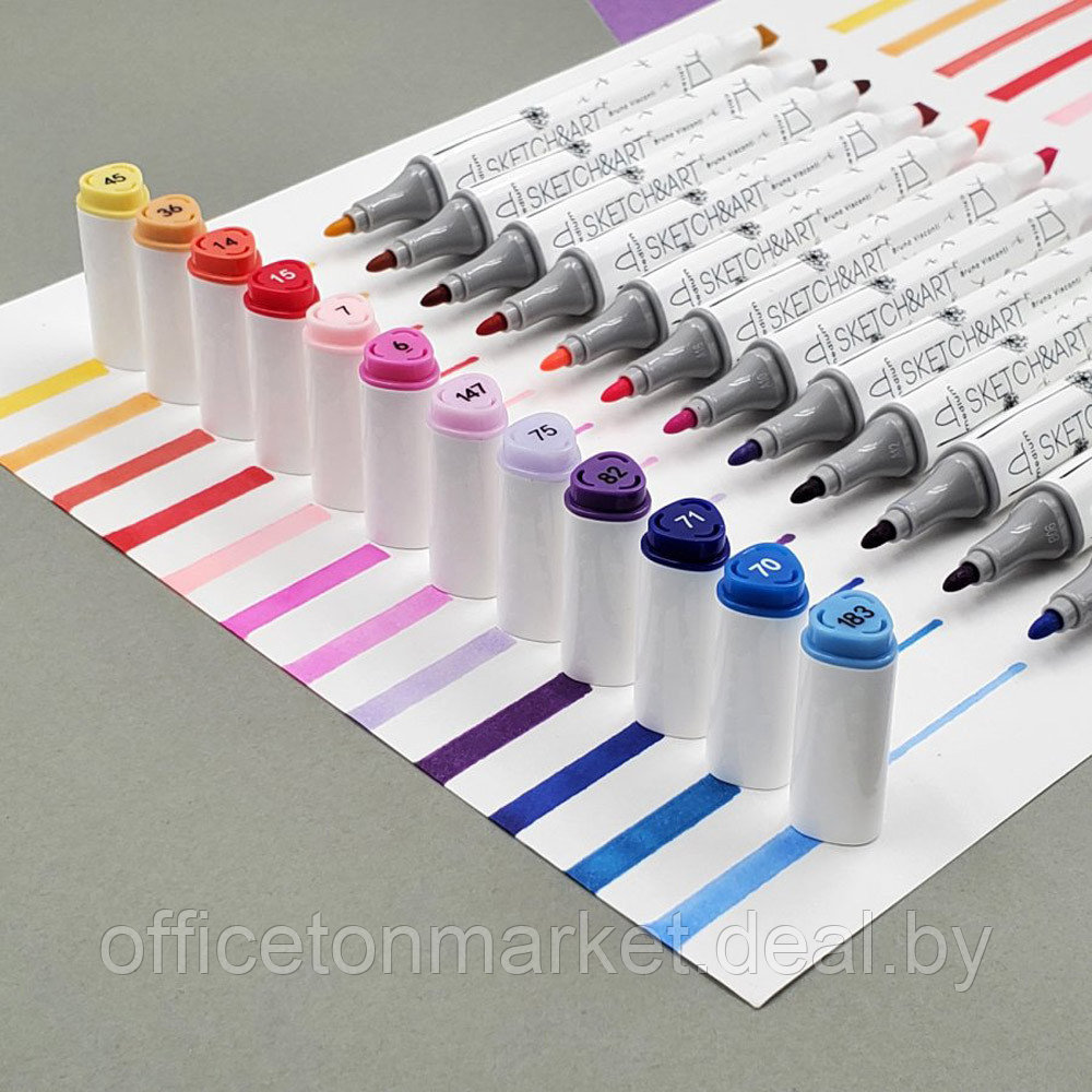 Набор двусторонних маркеров для скетчинга "Sketch&Art", 24 цвета - фото 4 - id-p224534091