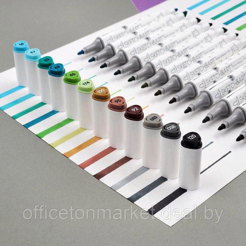 Набор двусторонних маркеров для скетчинга "Sketch&Art", 24 цвета - фото 5 - id-p224534091