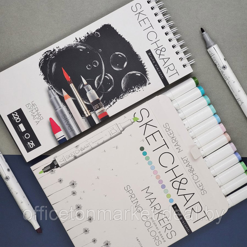 Набор двусторонних маркеров для скетчинга "Sketch&Art. Весенний пейзаж", 12 цветов - фото 6 - id-p224534096