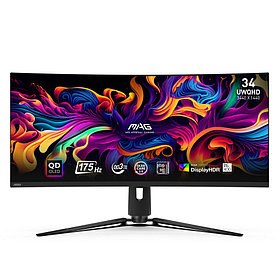 Монитор 34.18" MSI MAG 341CQP QD-OLED Black (QD-OLED, 3440x1440, HDMI+HDMI+DP+Type C, USB Hub, 0.03 ms,