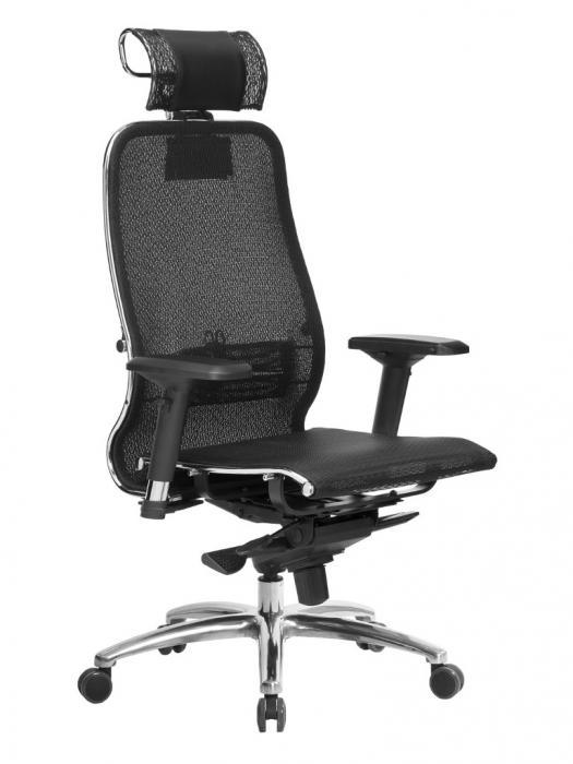 Компьютерное кресло стул руководителя для компьютера Метта Samurai S-3.04 Black Plus черное сетка - фото 1 - id-p224654558