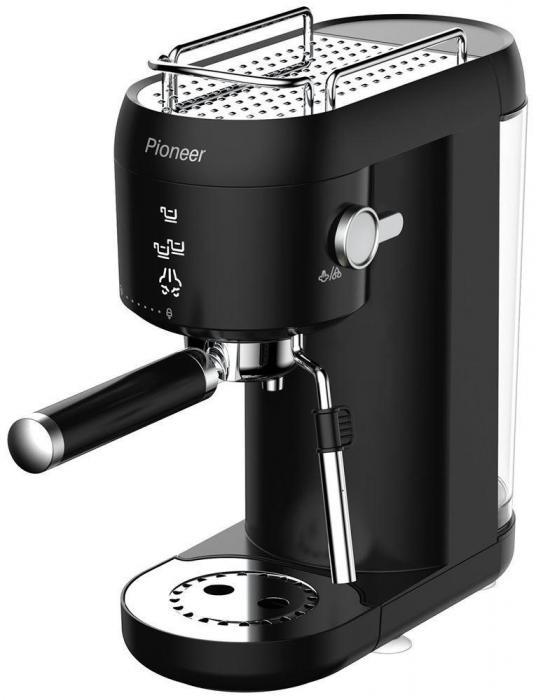 Рожковая кофеварка помповая эспрессо ручная с капучинатором PIONEER CM109P черная - фото 1 - id-p224762837
