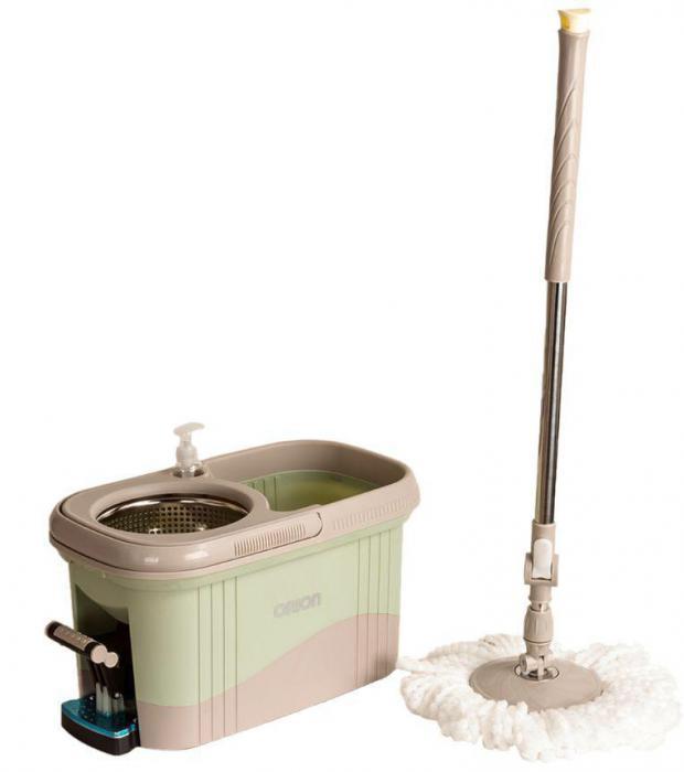 Набор комплект для влажной уборки мытья пола ORION 2112 ведро с отжимом центрифугой швабра самоотжим - фото 1 - id-p224763415