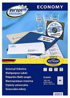 Этикетки EUROPE100 ELA050-100, A4, универсальная, 100л, 70г/м2, белый, 16.9мм х 48.5мм, 64шт, покрытие матовое