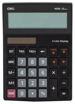 Калькулятор Deli EM126, 12-разрядный, черный - фото 1 - id-p224553646