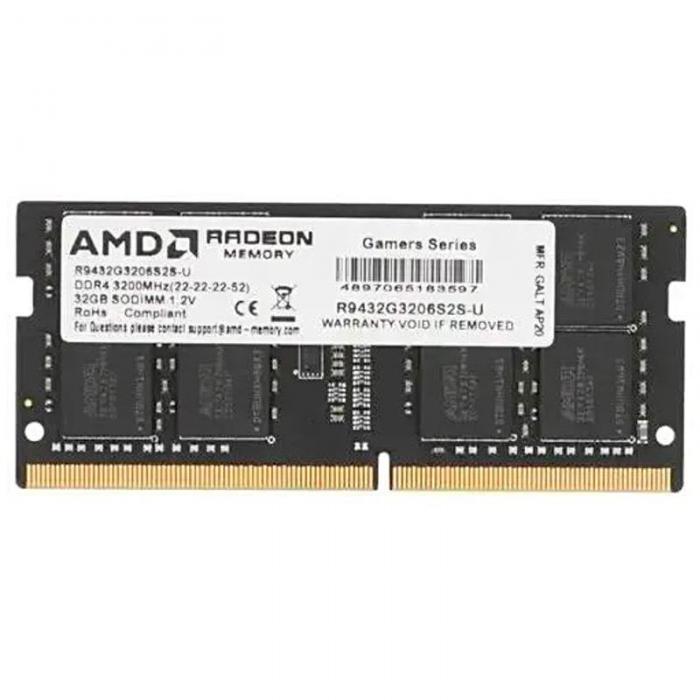 AMD R9 RTL DDR4 SO-DIMM 3200MHz PC4-25600 CL22 - 32Gb R9432G3206S2S-U - фото 1 - id-p224553924