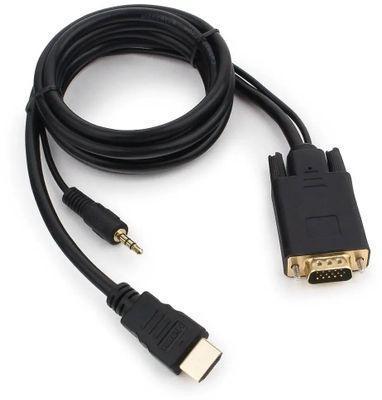 Кабель-переходник аудио-видео PREMIER 5-983AU, HDMI (m) - VGA (m) , 5м, GOLD, черный [5-983au 5.0] - фото 1 - id-p224285808