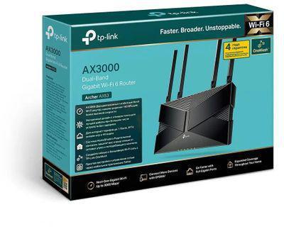 Wi-Fi роутер TP-LINK Archer AX53, AX3000, черный - фото 7 - id-p224310077