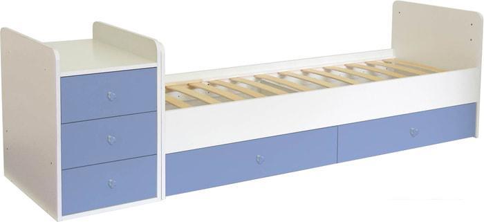 Детская кроватка Фея 1100 (белый/синий) - фото 3 - id-p224534935