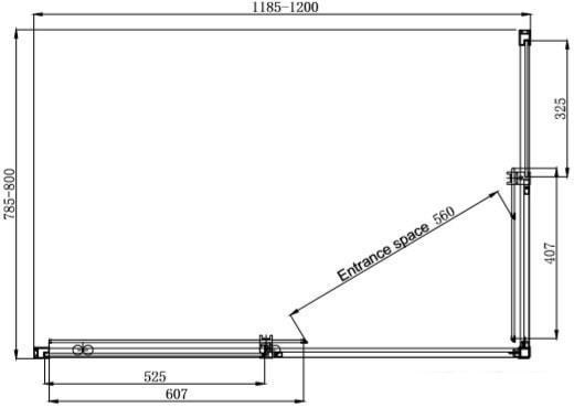 Прямоугольное душевое ограждение с раздвижными дверями 11011106L, 120*80*200 см (прозрачное 6 мм стекло - фото 9 - id-p224536018