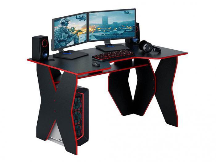 Компьютерный игровой геймерский стол VS11 черный красный красивый оригинальный дизайнерский - фото 1 - id-p224653399