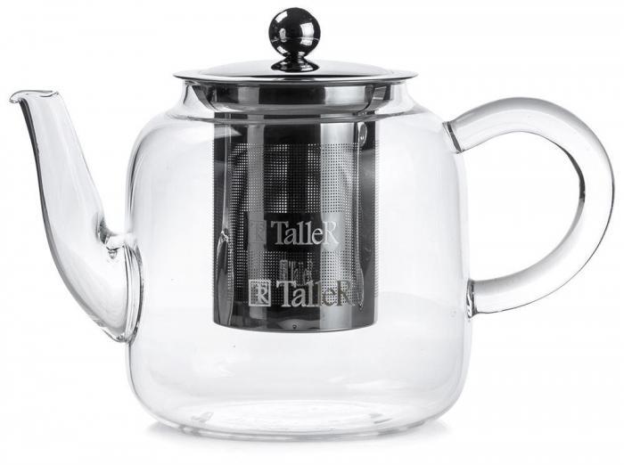 Заварочный стеклянный чайник с ситом фильтром ситечком TALLER TR-31371 800 мл заварочник для заварки чая - фото 1 - id-p224762859